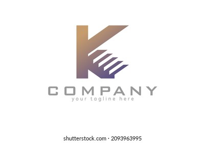 letter K Stair Logo, Usable for company and business Logos, Flat Design Logo Template, vector illustration