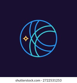 Letra K Star Circle Logotipo único
