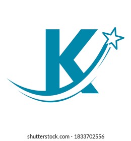 Letter k Star logo design template illustration
