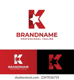 Logotipo de letra K Star, adecuado para negocios relacionados con Star con K inicial.