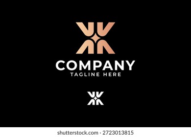 Letra K e K com design de logotipo abstrato forma estrela para empresa de tecnologia. Letra X com letra espelhada K e logotipo minimalista leve para identidade empresarial digital.