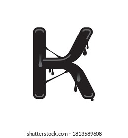Letter K Sticky Slime logo or symbol template design
