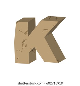 Letter K stone font. 