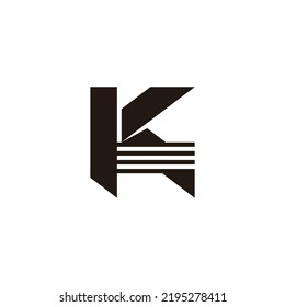 letter k stripe simple logo vector 