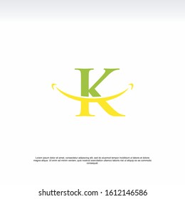 the letter k with the swoosh element, the letter k with the smile icon