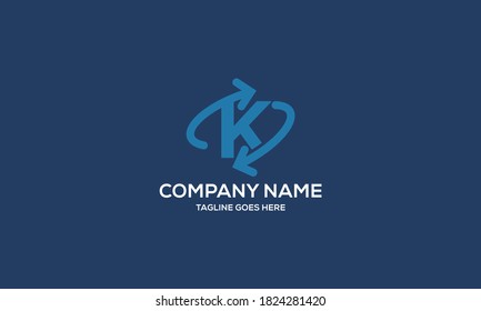 Letra K con inspiración de diseño de logotipo de vectores de flecha de símbolo
