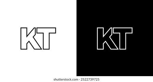 Letter K and T, KT logo design template. Minimal monogram initial based logotype.