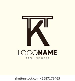 Letter K Table Logo Design Vector Icon Graphic Emblem Symbol Image Illustration