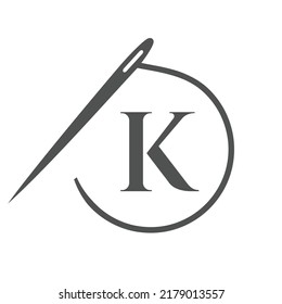 Letter K Tailor Logo Needle Thread Stock Vector (Royalty Free ...