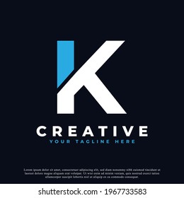 Letter K Tech Logo. Design Vector Illustration Modern Monogram Icon.