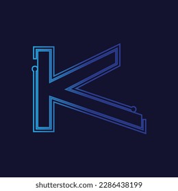 Vector de diseño de logotipo tecnológico de carta K