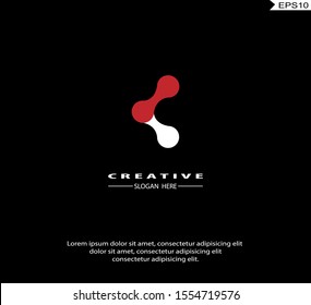Letter K tech Logo icon monogram design. Vector graphic design template element. black background.
