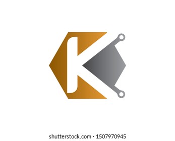 Letter K Tech logo or symbol template design