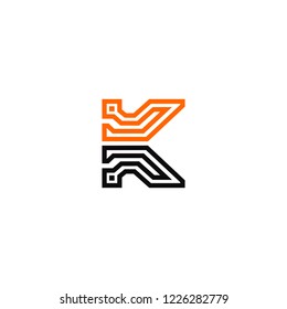 Letter K technology Abstract logo