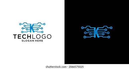 Letter K technology design template