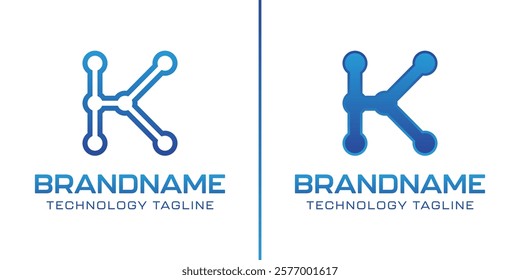 Letter K Technology Logo, symbolize progress, innovation, and digital excellence