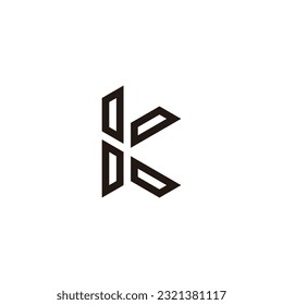 Letter K technology, modern geometric symbol simple logo vector