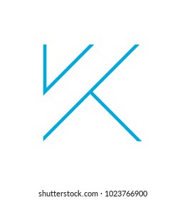 letter k thin lines geometric logo
