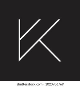 letter k thin lines geometric logo