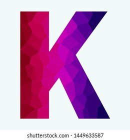 Letter K with three colors gradient