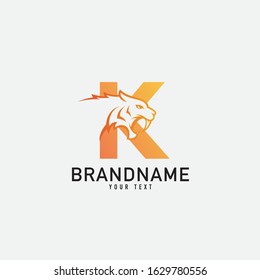 letter K Tiger logo vector