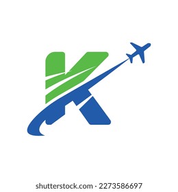 Letter K tour and travel logo design vector