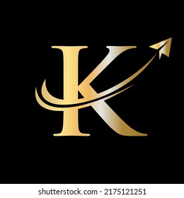 Letter K Travel Logo Vector Template. Initial Travel Logo on Letter K Symbol Concept