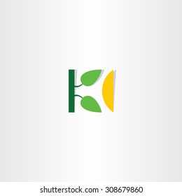 letter k tree leaf logo symbol design