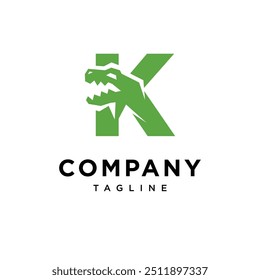 Letra K T-Rex Dinosaurus ícone de logotipo vetor