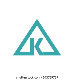 Letter K triangle vector logo design