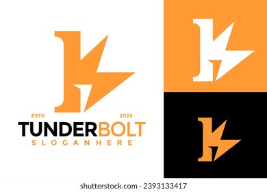 Letra K Tunder Bolt Logo diseño símbolo del vector ilustración