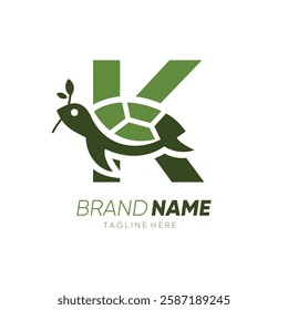 Letter K Turtle Logo Design Vector Icon Graphic Emblem Symbol Image Illustration