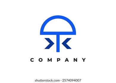 letter k and umbrella modern logo