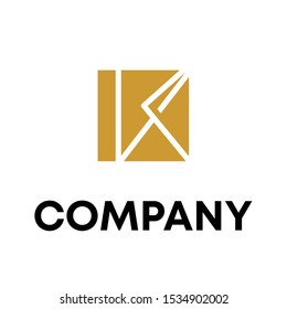 letter k unique sign vector design logo