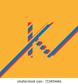 letter K uppercase vector from lines