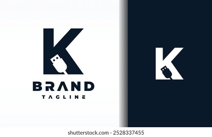 letra K logotipo do cabo USB