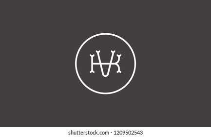 LETTER K AND V LOGO WITH CIRCLE FRAME FOR LOGO DESIGN OR ILLUSTRATION USE