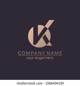 Letter K V logo icon design template elements. personal monogram. Vector element