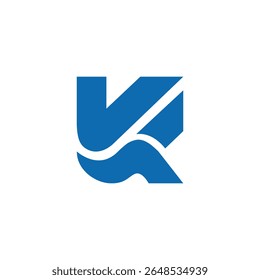 Letra K, V Diseño de Vector de logotipo