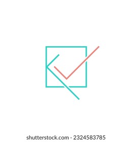 letter K and V with smooth color, vector