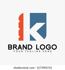 Letra K. logotipo del libro vector