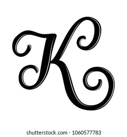 LETTER K. VECTOR HAND LETTERING. LOGO LETTER K