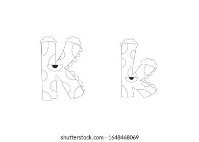 Letter K Vector Icon Outline Illustration