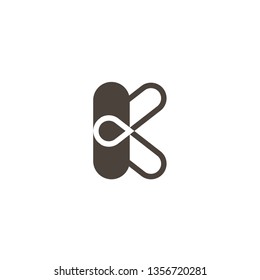 Letter K vector line logo design. Creative minimalism logotype icon symbol.