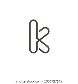 Letter K vector line logo design. Creative minimalism logotype icon symbol.
