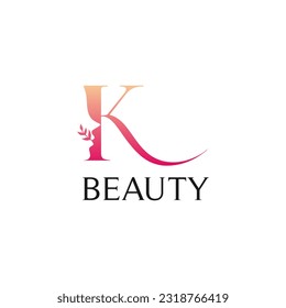 Buchstaben k, Vektorlogo-Design mit negativem Leerzeichen, Mischform Frauenbild