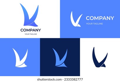 Letter K vector logo design for a company in the form of a check mark