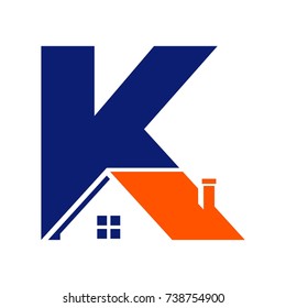 letter K vector logo. home vector logo.