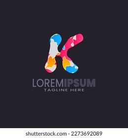 Símbolo del logotipo vectorial de la letra K. Plantilla de logotipo de alfabeto lista para su uso, logotipo inicial moderno