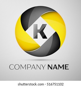 Letter K vector logo symbol in the colorful circle. Vector template for your design